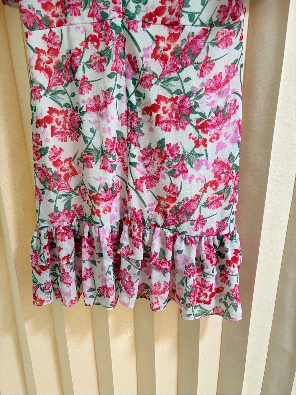 Lulu's Pink Floral Ruffle Mini Dress - Picture 8 of 8